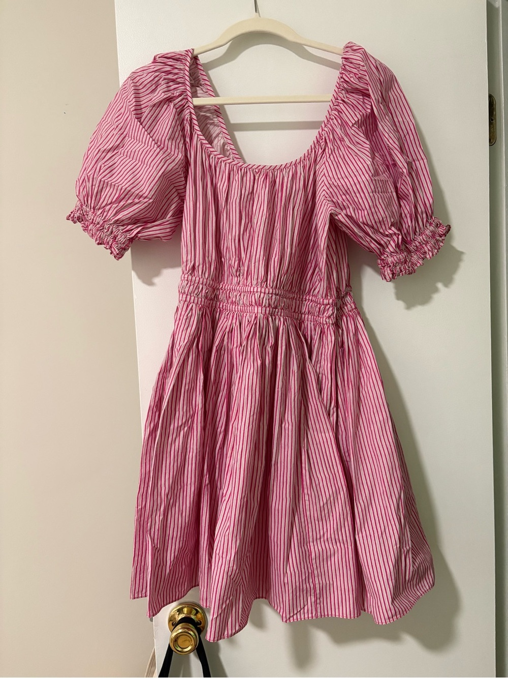 Rhode Striped Puff-Sleeve Dress